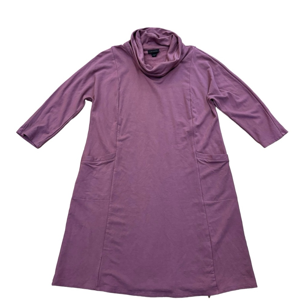 J. Jill Wearever Collection cowl Neck Dress women's size M Mauve knee length